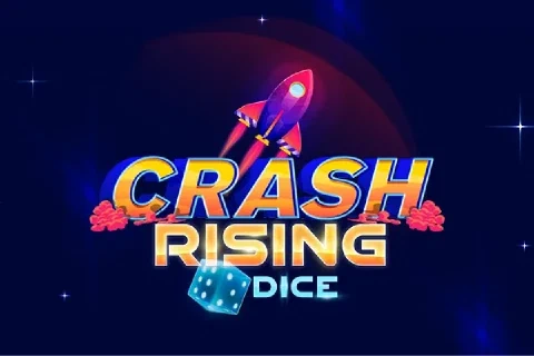 Crash Rising Dice cover art with a purple rocket above a glowing die.