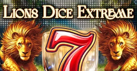 Two lions flank a red seven on the Lions Dice Extreme game artwork.